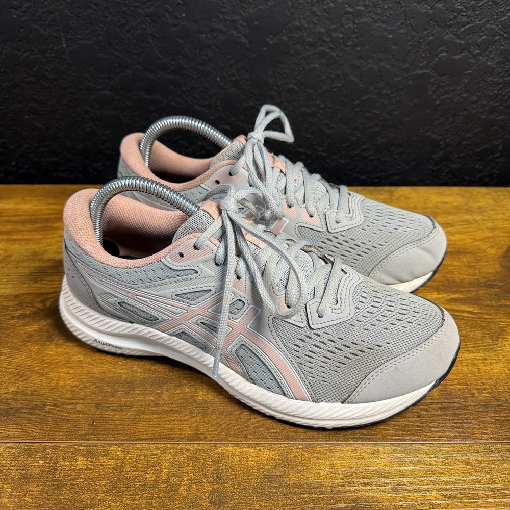 ASICS Gel-Contend 6 1012B319 Grey Pink Mesh Running Shoes Womens 8.5W